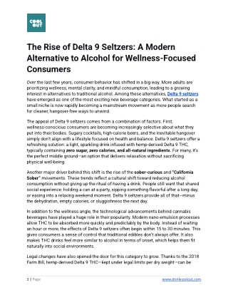 The Rise of Delta 9 Seltzers_ A Modern Alternative to Alcohol for Wellness-Focused Consumers