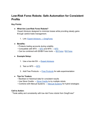 Low-Risk Forex Robots_ Safe Automation for Consistent Profits