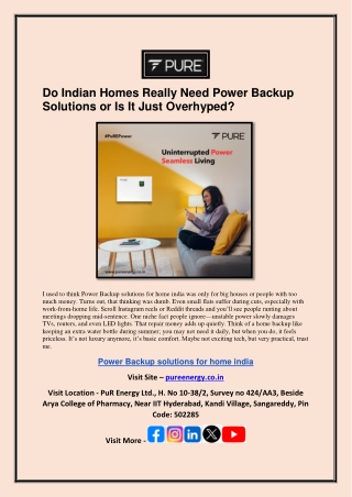 Do Indian Homes Really Need Power Backup Solutions or Is It Just Overhyped?