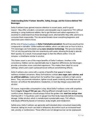 Understanding Delta 9 Seltzer_ Benefits, Safety, Dosage, and the Science Behind THC Beverages