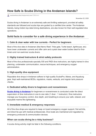 Important Tips to Safely Scuba Dive in the Andaman Islands