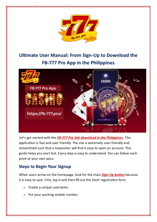 Ultimate User Manual: From Sign-Up to Download the FB-777 Pro App