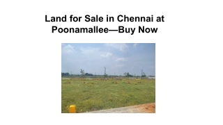 Land for Sale in Chennai at Poonamallee—Buy Now
