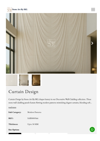 Modern Curtain Pattern Wall Paneling for Interiors - Stone Art By SKL