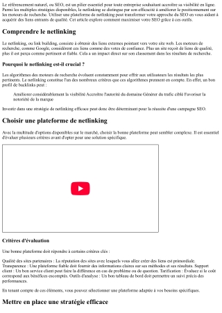 Comment booster votre SEO grâce à une plateforme de netlinking ?
