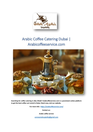 Arabic Coffee Catering Dubai | Arabicoffeeservice.com