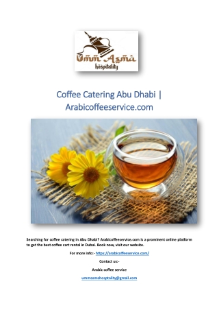Coffee Catering Abu Dhabi | Arabicoffeeservice.com