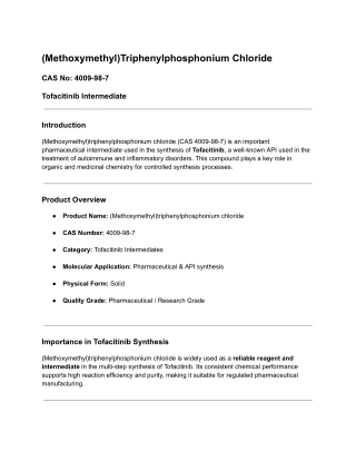(Methoxymethyl)Triphenylphosphonium Chloride CAS No: 4009-98-7