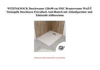 2961 WITEN NOCK Duschwanne 120x90 cm SMC Brausewanne WeiÃƒÂŸ Steinoptik Duschtasse Extraflach Anti-Rutsc