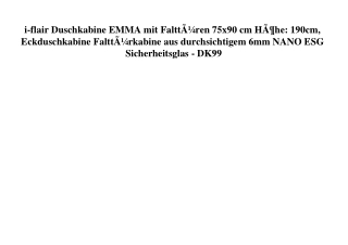 2221 i-flair Duschkabine EMMA mit FalttÃƒÂ¼ren 75x90 cm HÃƒÂ¶he  190cm  Eckduschkabine FalttÃƒÂ¼rkabine