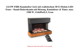 7978 GLOW FIRE Kaminofen Curie mit realistischem 3D E-Motion LED-Feuer - Stand-Elektrokamin mit Heizung