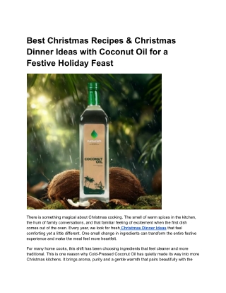 Best Christmas Recipes & Christmas Dinner Ideas with Coconut Oil for a Festive Holiday Feast (2)
