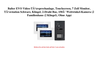 0314 Balter EVO Video-TÃƒÂ¼rsprechanlage  Touchscreen  7 Zoll Monitor  TÃƒÂ¼rstation Schwarz  Klingel  2