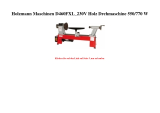 2171 Holzmann Maschinen D460FXL_230V Holz Drehmaschine 550 770 W
