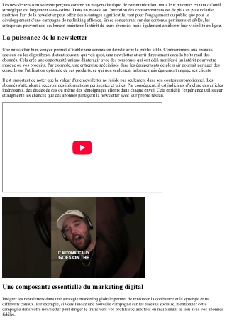 Utiliser les newsletters comme levier dans une stratégie globale.