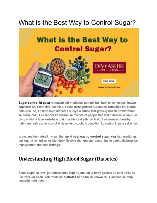What is the Best Way to Control Sugar (1)