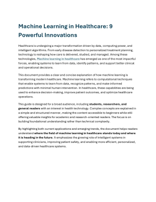 Machine Learning in Healthcare 9 Powerful Innovations1