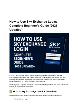 How to Use Sky Exchange Login_ Complete Beginner’s Guide (2025 Updated)