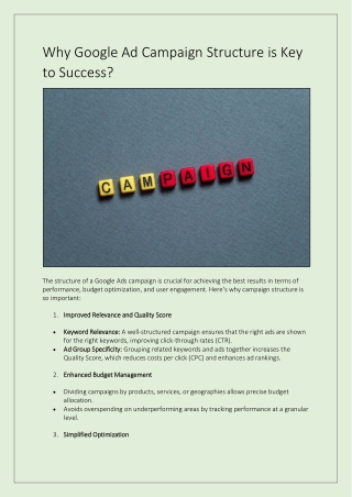 Why Google Ad Campaign Structure is Key to Success