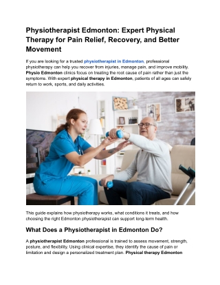 Physiotherapist Edmonton_ Expert Physical Therapy for Pain Relief, Recovery, and Better Movement