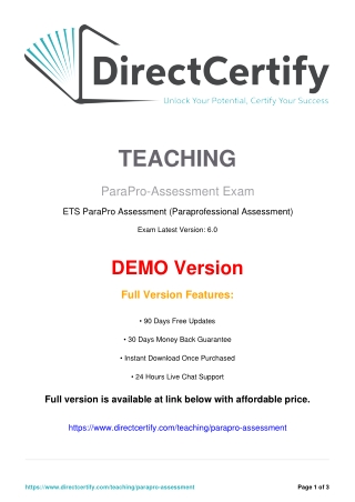 ParaPro-Assessment Practice Test Questions Answers