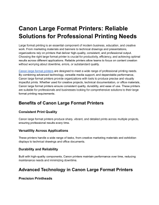 Canon Large Format Printers