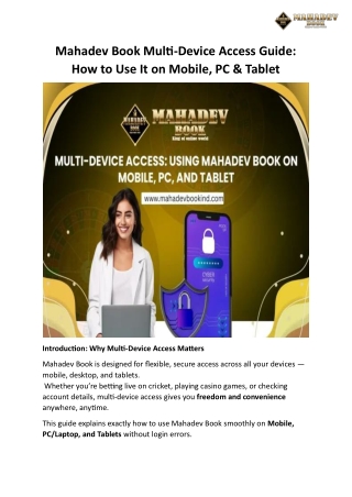 Mahadev Book Multi-Device Access Guide How to Use It on Mobile, PC & Tablet