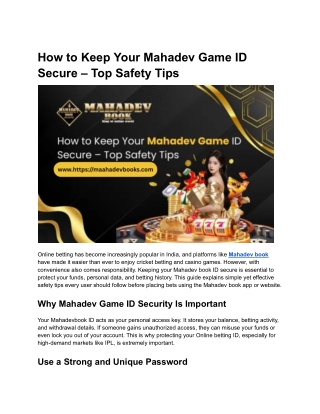 How to Keep Your Mahadev Game ID Secure – Top Safety Tips (2)