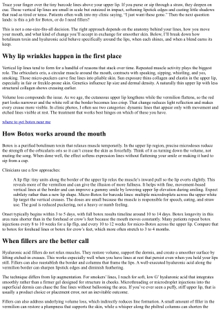 Lip Wrinkles: Can Botox Help or Do You Need Fillers?