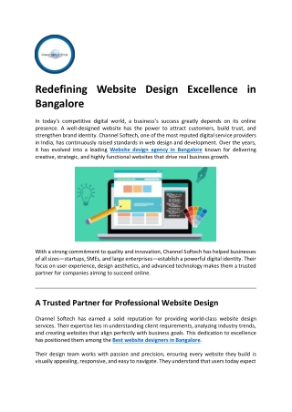 Redefining Website Design Excellence in Bangalore-dec13