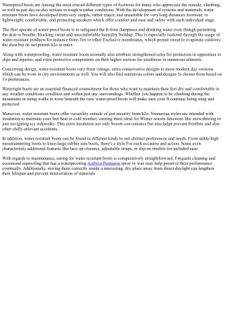 "Walk Confidently: The Assurance of Waterproof Boots"