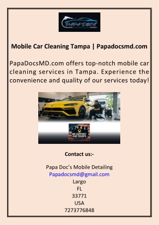 Mobile Car Cleaning Tampa Papadocsmd.com