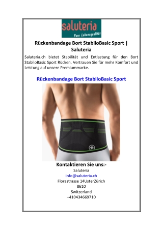 Rückenbandage Bort StabiloBasic Sport  Saluteria