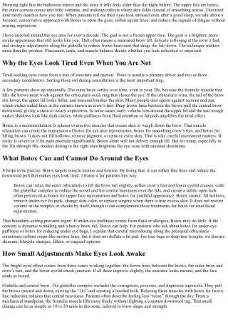 Brighten Up: Botox for Tired-Looking Eyes