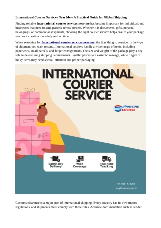 International Courier Services Near Me – A Practical Guide for Global Shipping