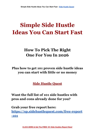 Stuck Choosing a Side Hustle - Here Are 101 Proven Ideas That Actually Work