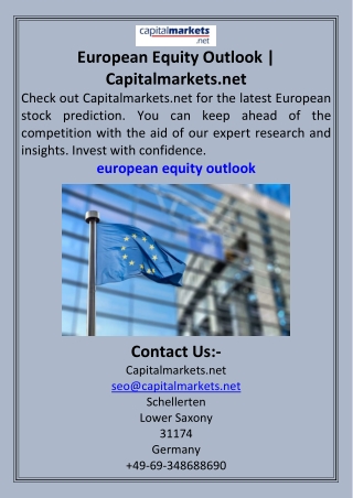 European Equity Outlook  Capitalmarkets.net
