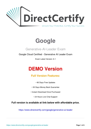 Generative-AI-Leader Practice Test Questions Answers