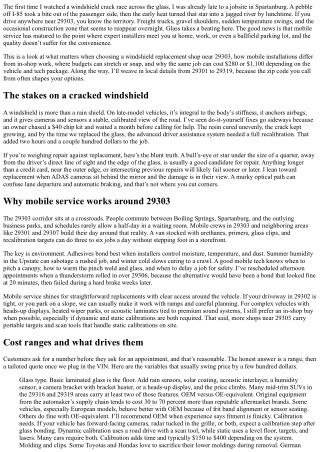 Windshield Replacement Shop near 29303: Mobile Solutions for Every Budget