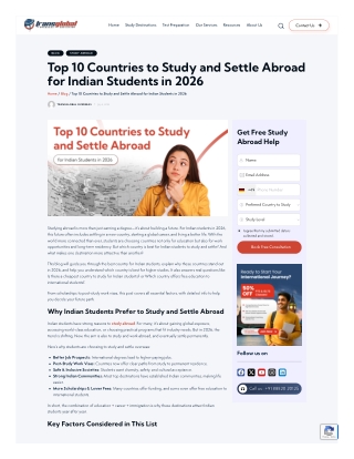 Top 10 Countries to Study and Settle Abroad for Indian Students in 2026