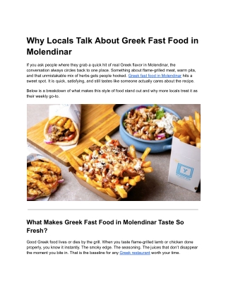Why Locals Talk About Greek Fast Food in Molendinar