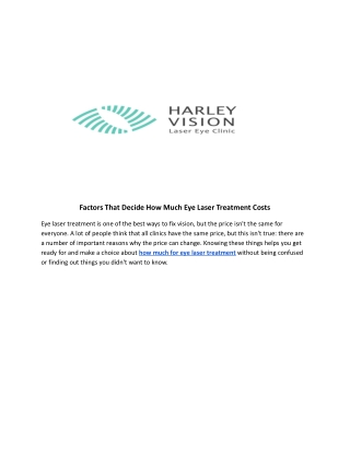 Factors That Decide How Much Eye Laser Treatment Costs