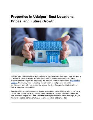 and Budget Properties in Udaipur: What to Choose and Why