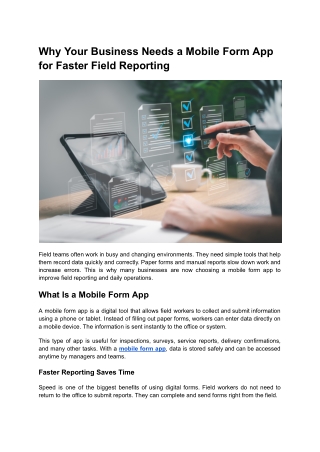 How a Mobile Form App Is Changing the Way Businesses Collect Data