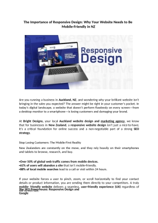 The Importance of Responsive Design Why Your Website Needs to Be Mobile-Friendly in NZ