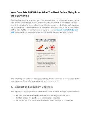 Your Complete 2025 Guide to Flying from the USA to India | USA to India Flights