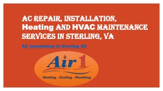 AC Repair, Installation, Heating and HVAC Maintenance Services in Sterling, VA