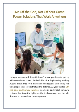 Live Off the Grid, Not Off Your Game Power Solutions That Work Anywhere