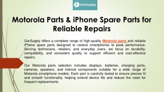 Motorola Parts & iPhone Spare Parts for Reliable Repairs