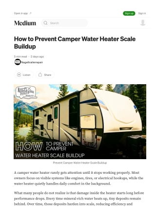 Prevent Water Heater Scale with Michigan Camper Repair Tips